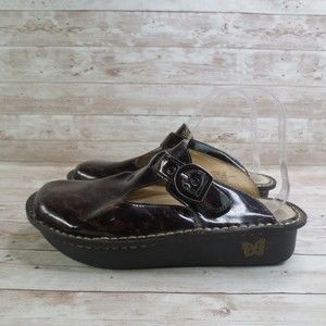 Alegria Shoes Womens 8 Leather Slip On Clog Tortoise Casual Ladies Comfort